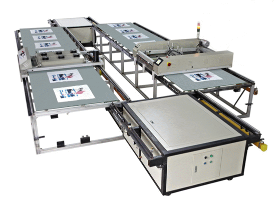 SPT系列全自動(dòng)臺(tái)版絲網(wǎng)印花機(jī) （薄膜 皮革 PVC）